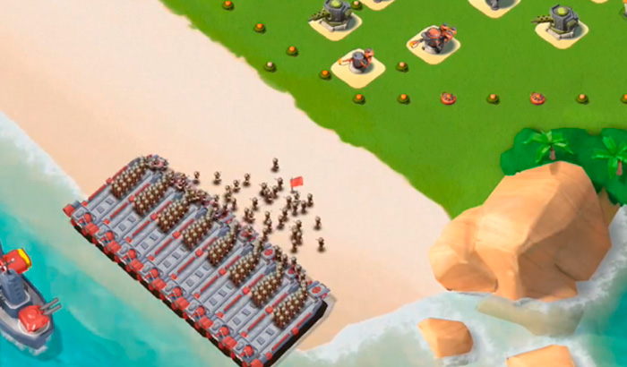 El Jugón de Móvil Gameplay Boom Beach - Defendiendo y atacando a Hammerman