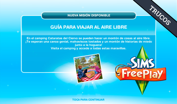 El Jugón de Móvil Guías y Trucos Los Sims Free Play - Misión 17 Guía para viajar al aire libre